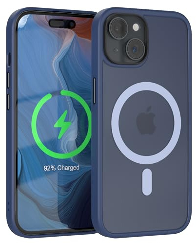 EAZY CASE Ultra Schutz Outdoor Hülle kompatibel mit iPhone 15 kompatibel mit Qi-Charging, hochwertige Schutzhülle mit Aufprallschutz, Stoßfest, Kratzfest, Handyhülle mit Kameraschutz, Nacht Blau