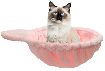 Marsrut Large Cat Tree Hammock/Bed Attachments - A Cozy, Deep Basket Replacement Parts Accessory | Add-Ons Accessories in Queen Size Design for Cat Tower (Diameter: 13.39in, Pink)