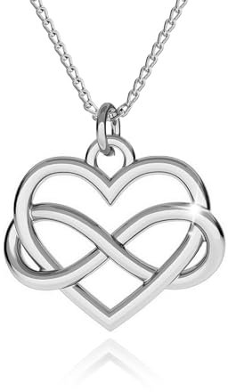 Kette Damen 925 Sterling Silber Halskette Herz mit Unendlichkeit Symbol Infinity Herzkette Liebe Kette mit Anhänger für Freundin Frau Sie Schmuck Für Damen Mädchen Valentinstag Weihnachten Muttertag