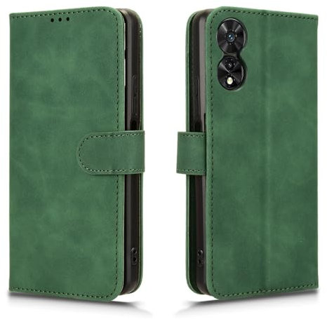 WBWONE Funda para TCL Mobile 50 Smartphone 5G / TCL 5G Funda, Funda de Tapa PU Cuero Carcasa con Magnético Función de Soporte y Tarjetas Ranuras - Verde