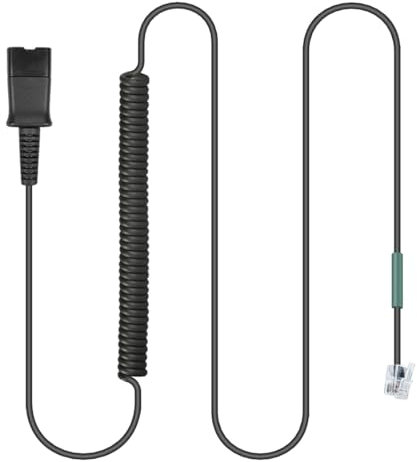 U10P RJ9 Headset Adapter for Plantronics Quick Disconnect Headset QD Cord Cable Compatible with Polycom VVX411 VVX410 VVX311 Avaya 1408 BT Converse ShoreTel NEC Aastra Mitel Nortel Landline Phones