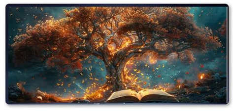 Gaming Tapis de Souris arbre, Grand Tapis de Souris XXL 1000 x 500 x 3 mm, Fantaisie Tapis Souris pour Clavier et Bureau, avec Bords Surpiqués et dos Antidérapant, for Clavier Souris Gaming Accessoire