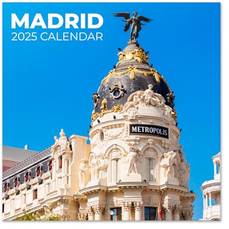 Grupo Erik Kalender 2025 Wandkalender 2025 Reisen Madrid Kalender 2025 Familienplaner 30 x 30 cm 12 Monate Jahreskalender Familienkalender 2025
