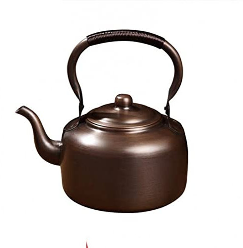 TYUIOKJU Cafetière à soupe épaisse, thé fait à la main, grande casserole en cuivre violet, pot en cuivre, sifflet domestique, cafetière bouillante (1)