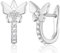 MASOP Schmetterling Ohrringe Klein 7mm Creolen Stecker Silber 925 Weiß Vergoldet AAA Zirkonia Geschenke Butterfly für Damen Frauen