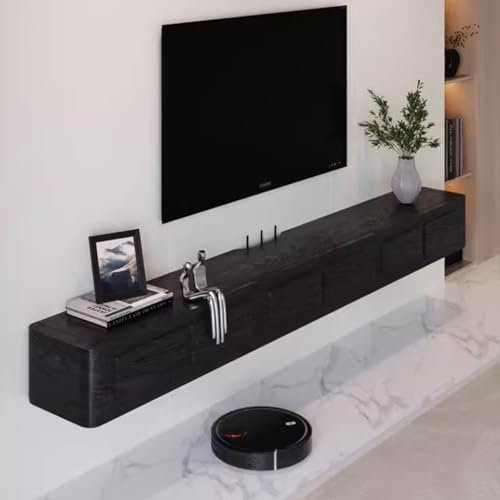 Meuble TV Flottant Meuble TV Mural Meuble TV Flottant Meubles TV Muraux Meubles TV Muraux Console Center Grand Meuble De Rangement sous La TV Meuble TV Flottant(Noir,228 * 24 * 18cm)