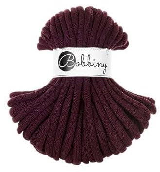 Flechtkordel Jumbo - 9mm - Baumwollkordel Baumwollgarn Garn Kordel Makramee Schnur Kordelband Natur Baumwolle DIY-Basteln 30m - Burgundy