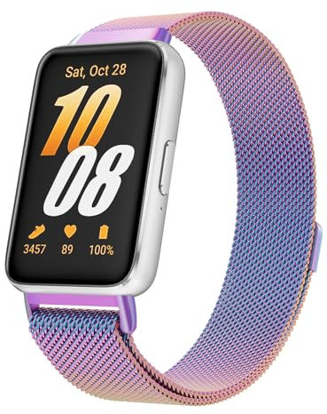 Correas de metal para Samsung Galaxy Fit 3 con hebilla magnética para SAMSUNG Galaxy Fit 3 SM-R390 Smartwatch para mujeres y hombres