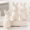 Osterhase Figuren aus Keramik, 3 Stück Hase Deko Porzellan Statue, Osterdeko Kaninchen Figur, Frühlingsdeko Innen Hasenfigur, Ostern Tischdeko Hase für Wohnzimmer Büro Schlafzimmer Deko (Weiß)