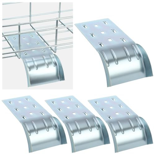 Zonon 4 Stück 90 mm breite Drahtgitter-Kabelrinne Kabelführung Wasserfall Kabelführung Trennung & Kabelführung für Drahtgeflecht Kabeltrassen