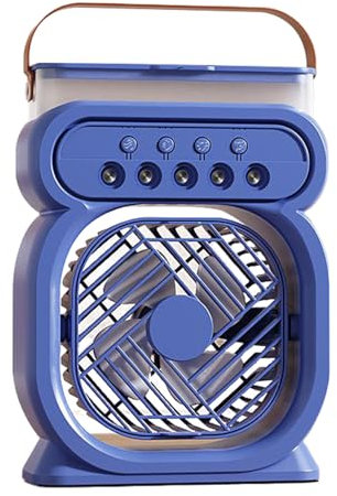 Ventilador de nebulización, ventilador portátil con niebla - Ventilador de agua de agua de spray de mesa personal,3 velocidades refrigerador de aire tranquilo con luz nocturna, batería humidificadora,