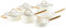 Conjunto de 10 piezas 3 ollas 2 sartenes con recubrimiento cerámico antiadherente aluminio blanco crema Elite Pro