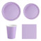 MAXI PRODUCTS - Set Vajilla Desechable Fiesta 20 Personas - Vasos Cartón 270 cc + Platos Cartón Ø17 y Ø20,5 cm + Servilletas Papel 25x25 cm - Menaje para Cumpleaños y Eventos (Lavanda)
