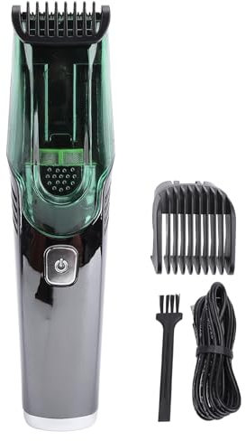 Schnurloses Vakuum-Clipper, Geräuschloser Starkes Power LED-Display 1400mAh Haarschneider für Männer, mit Integriertem Vakuum, Ideal für Schnurrbart