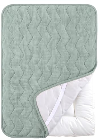 lulumoon wickelauflage bezug 50x70 Musselin: 100% Baumwolle und Waschbar | weicher Oberfläche zur Nimmt Urin schnell auf - Abnehmbarer bezug für Wickelauflage – weniger Reinigungsaufwand