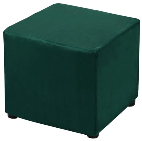 QUARKZMAN 1 STK Ottomane Schonbezug für Länge 33-45.7cm Hocker Dunkelgrün | Hockerbezug, Hussen für Fußhocker, Stretch Bezug Waschbar Ottomane Abdeckung Überzug Hocker Protector