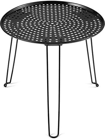 BAFOVY Table de Pique-Nique Extérieure Pliante Ronde, Table de Camping Portable avec Construction en Fer Haute Résistance, Conception à Trois Pieds pour Barbecue de Pique-Nique de