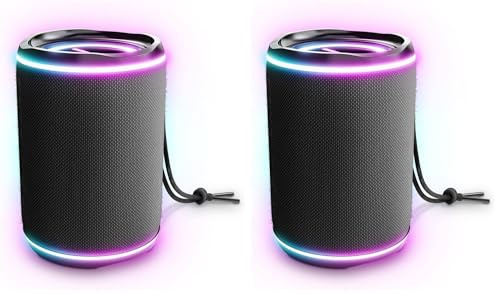 Energy Sistem Urban Box Black Supernova (Altavoces Portátiles Estéreo de 16 W, LED Lights, Bluetooth, USB/microSD, TWS, Audio-In) - Negro (Paquete de 2)
