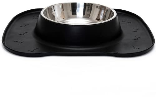 Happilax Dog Bowl with silicone Mat, Stainless Steel Food Bowl 700 ML