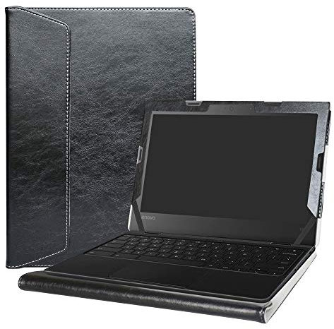 Alapmk Diseñado Especialmente La Funda Protectora de Cuero de PU para 11.6 Lenovo 500e Chromebook 2nd Gen & 300e Chromebook 2nd Gen & 100e Chromebook 2nd Gen Laptop,Negro