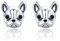 Oorbellen-Ohrstecker aus 925er Sterlingsilber, Motiv: Treue Partner Französische Bulldogge