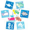 Baker Ross AW389 Pochoirs Vie Marine à Peindre (Lot de 6) - Ensemble de pochoirs Vie Marine en Plastique Lavable pour Enfants.