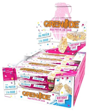 Grenade - Carb Killa Bar (12x60g) - Proteinriegel - 12 Hyperprotein-Riegel - Birthday cake