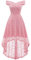 Homrain Robe Vintage Femme Elegante Pin up High Low Jupe Asymétrique pour Soirée Cocktail Bal Mariage Réunoin Fête Pink XL