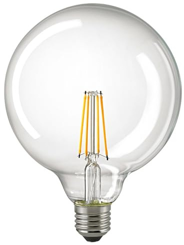 LED Filamentlampe GLOBE G125, 230V, Ø 12.5cm / 17.8cm, E27, 7W 2700K 806lm 300°, dimmbar, klar