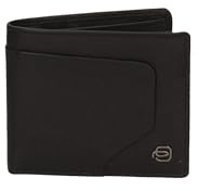 PIQUADRO Akron Herren Geldbörse Leder, Schwarz, Taglia Unica, Akron