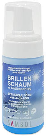 Brillenschaum, Brillenreiniger, Pflegemittel, 100 ml, mit Anti-Beschlag-Formel, für Brillen, Optiken, Visiere – Garantiert saubere Gläser! – Perfekt für den Hausgebrauch