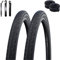 2 x Schwalbe Road Cruiser K-Guard mit Reflex in Schwarz 42-622 (28.0 x 1.6) + 2 x Schwalbe Schläuche DV17 inkl. maxxi4you Reifenheber