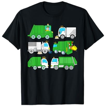 Tee Shirt Camion Poubelle Balayeuse Enfant T-Shirt