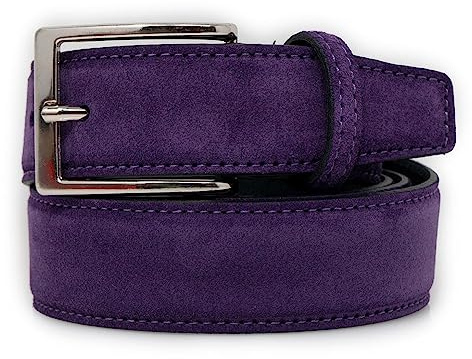 Emila Cintura scamosciata uomo in vera pelle cinta camoscio artigianale casual 3,5 cm con fibbia per jeans pantalone abiti da ragazzo made in italy belt classica elegante Vera Pelle