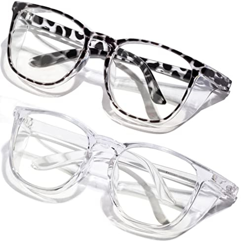2 Pack Safety Glasses Anti Fog Clear Blue Light Blocking Eye Protection Nurse Goggles for Women Men