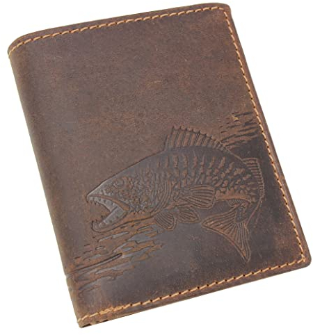 Jockey Club Leder Geldbörse Geldbeutel Börse Jäger Hirsch Büffelleder Herren Querformat braun RFID