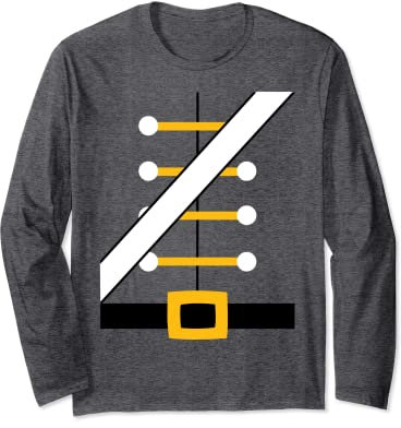 Nutcracker Costume Toy Soldier Easy Dress Up Uniform Long Sleeve T-Shirt