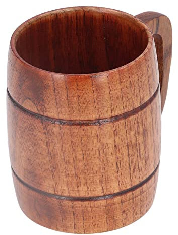 Sdfafrreg Chope à bière, Tasse à café en Bois inoffensive de 300 ML respectueuse de l'environnement avec poignée pour KTV pour Le ménage