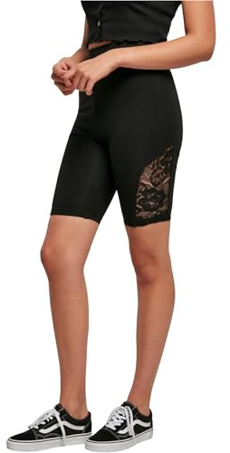 Urban Classics Damen Ladies High Waist Lace Inset Cycle Shorts
