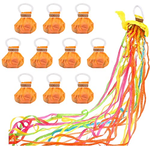 Happyupcity 10 bunte Hand-Wurfschlangen, Papier-Überwurf, Konfetti-Popper, Party-Luftschlangen, Spinnen-Seiden-Konfetti für Geburtstag, Hochzeit, Abschlussfeier