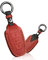 HIBEYO Étui de Protection pour clé de Voiture en Cuir pour Peugeot 3008 208 508 - pour Citroën C4L DS5 DS6 - pour Opel Grandland X - Rouge