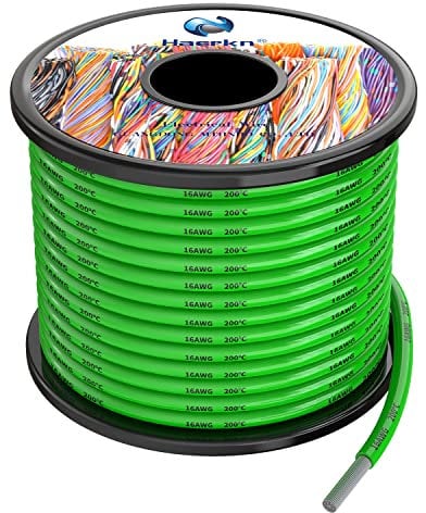 1.3mm² 16AWG Silicone Fili elettrici Verde colori 15 metri Cavo Elettrico filo di rame stagnato a più fili Alta Temperatura Resistente