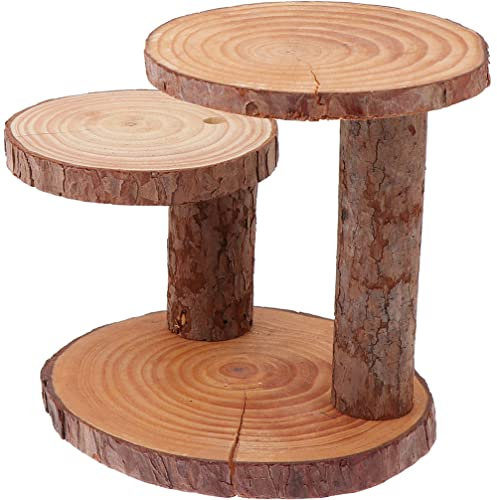 VALICLUD Kuchenregal Kuchenturmhalter Cupcake-Halter Rustikaler Tortenständer Snack-Turm-tablett Hochzeits-obsttablett Plätzchenstand Sammeln Dessertturm Massivholz Leiter Empfindlich