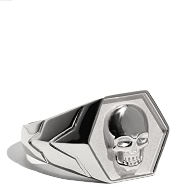 Rock and Steel |Herren Ring | Silber | Totenkopf Ring | Siegelring aus 925 Sterling Silber | Massive | Schädel Ring (69 (22.0 mm))