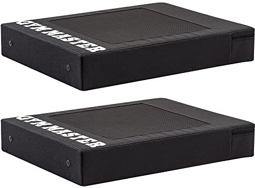 GYM MASTER Pair of Weight Lifting Deadlift Crash Pads with Mesh Top - Black