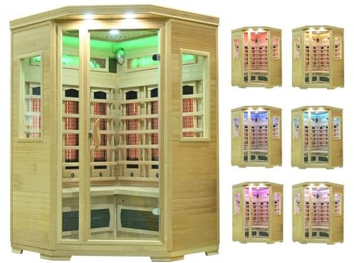 Infrarotkabine Lillesand Sauna Vollspektrumstrahler DUALTHERM Salzstein Infrarot, Rückenlehne:ohne Rückenlehne