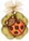 THUN - Miniformella con Coccinella su Quadrifoglio in Ceramica Decorata a Mano, Ceramica con Nastro, 7.8x3.2x6.5 cm h