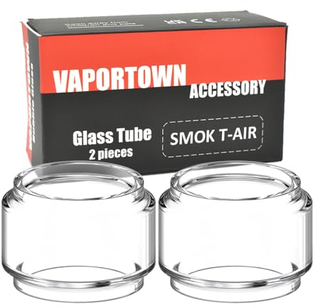 vaportown Ersatzglas kompatibel mit Smok T Air Verdampfer Glas Bulb Pyrex Ersatz für Smoktech T-Air Bubble Glass Tank (2 Stück)