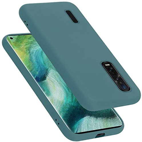 Cadorabo Hülle kompatibel mit Oppo FIND X2 PRO Hülle Silikon Handyhülle für FIND X2 PRO Case aus flüssigem Silikon- Kratzfeste und stoßfeste dünne TPU Schutzhülle - Liquid GRÜN