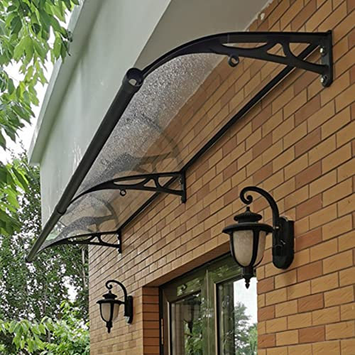 HFDASUENT Vordach für Haustür Terrassen-Veranda Vordach Überdachung Haustürvordach Gebogene Fenster Markisen Türüberdachung Regenschutz Markise Für Außen (120x60cm/47x23.6in)